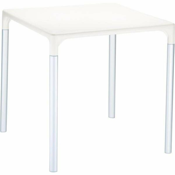 Fine-Line 28 in. Mango Alu Square Table, Beige FI887452